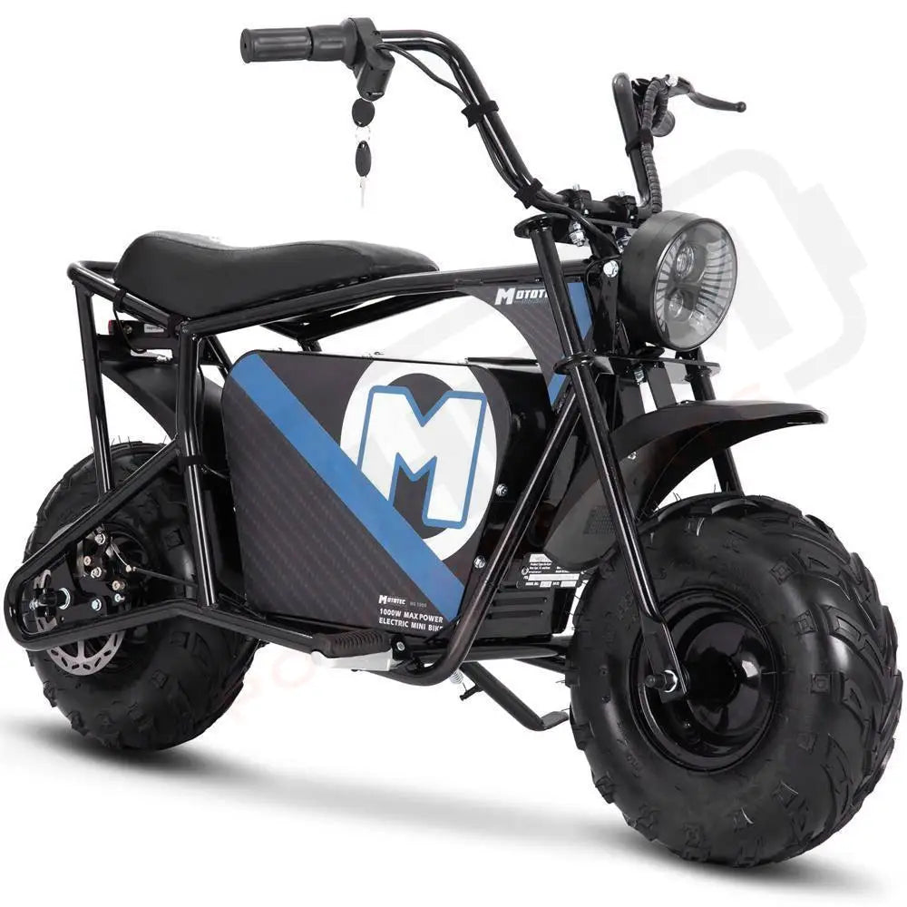 MotoTec 48v 1000w Electric Powered Mini Bike Black, image size:1000x1000