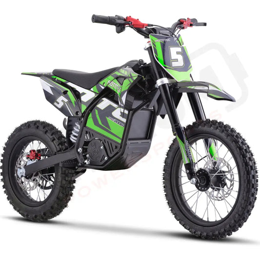MotoTec 60v 2000w Pro Electric Dirtbike Lithium Green eRides