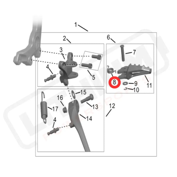 Hyper Bee Footpeg Spring (Left)