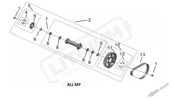 Surron Ultra Bee MID SHAFT parts diagram