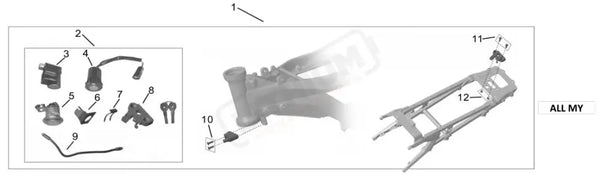 Surron Ultra Bee KEY SWITCH parts diagram