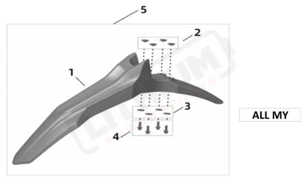Surron Ultra Bee FRONT FENDER parts diagram