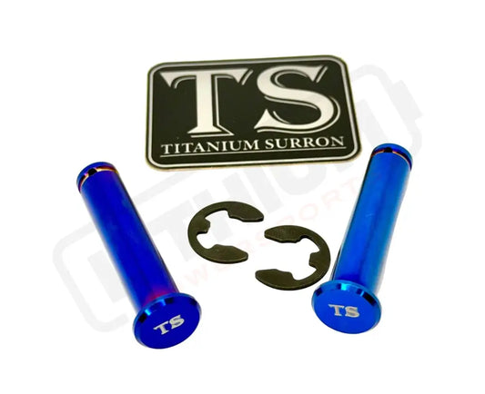 Titanium Foot Peg Pins - Surron Ultra Bee - Burnt Blue - Titanium Bolts