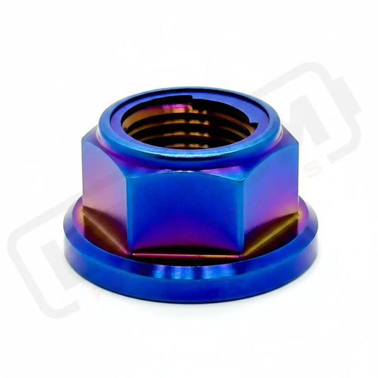 Titanium Rear Axle Nut - E-Moto - Burnt Blue / M12 - Fits most E-moto - Titanium Bolts