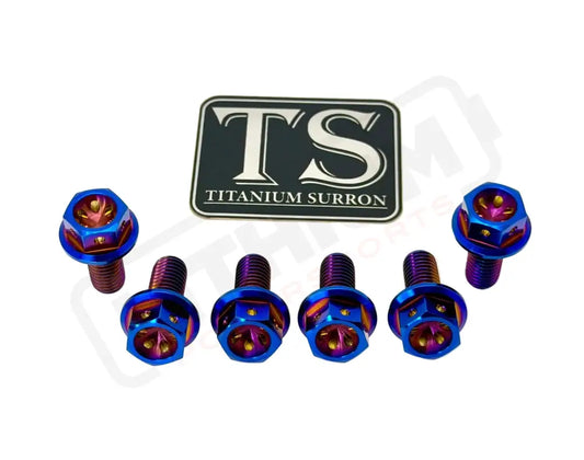 Titanium Rear Sprocket Bolts - E-Moto - Burnt Blue / Surron Ultra Bee (Hex-head) - Titanium Bolts