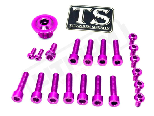 Titanium Surron Ultra Bee OEM Fork Bolt Kit - Purple - Titanium Bolts