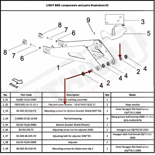 TS Surron / Segway Swingarm Bearing Inner Step - Washer Set of 2 - Lithium Powersports