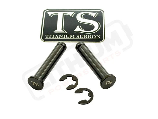 TS Titanium Foot Peg Pins - Surron Talaria Segway 79 Bike Rerode E-Ride Pro - Black - Titanium Bolts