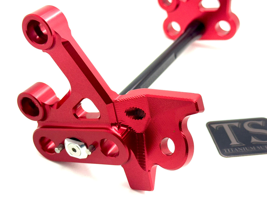 Titanium Surron Custom CNC Aluminum Footpeg Bracket Assembly Surron Black / Red Footpeg bracket assembly LBX