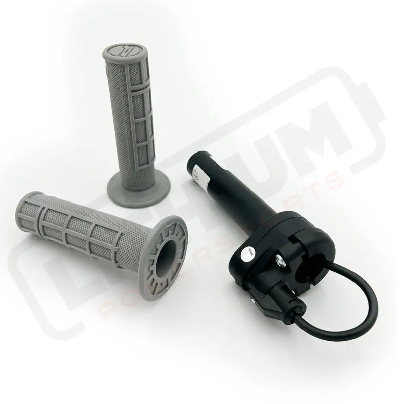 1/4 Turn Electronic Magura Throttle | DirtyBike | Rawrr Mantis X | Mantis Mini Grey Grips Throttle