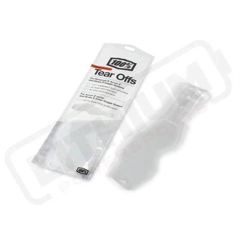 100% RC2/AC2/ST2 Replacement Lenses and Accessories AC2/ST2 Junior Standard Standard Tear-Offs 20 Pk - Eyewear