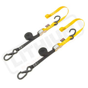 1in x 6ft CAM BUCKLE SOFT-TYE TIE-DOWNS, 1 LATCH HOOK (pair) - PowerTye#color_black-yellow