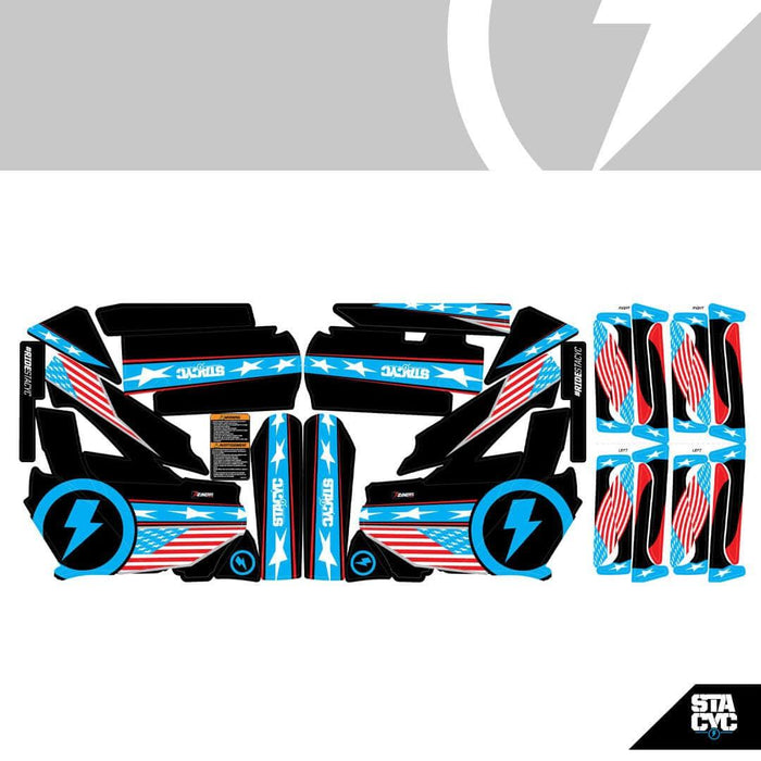 Stacyc 18" or 20" GRAPHICS KIT, 18e/20eDRIVE DARE BLK - Lithium Powersports