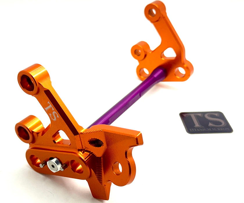 Titanium Surron Custom CNC Aluminum Footpeg Bracket Assembly Surron Purple / Burnt Orange Footpeg bracket assembly LBX