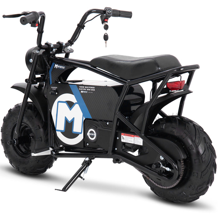 MotoTec 48v 1000w Electric Powered Mini Bike Black