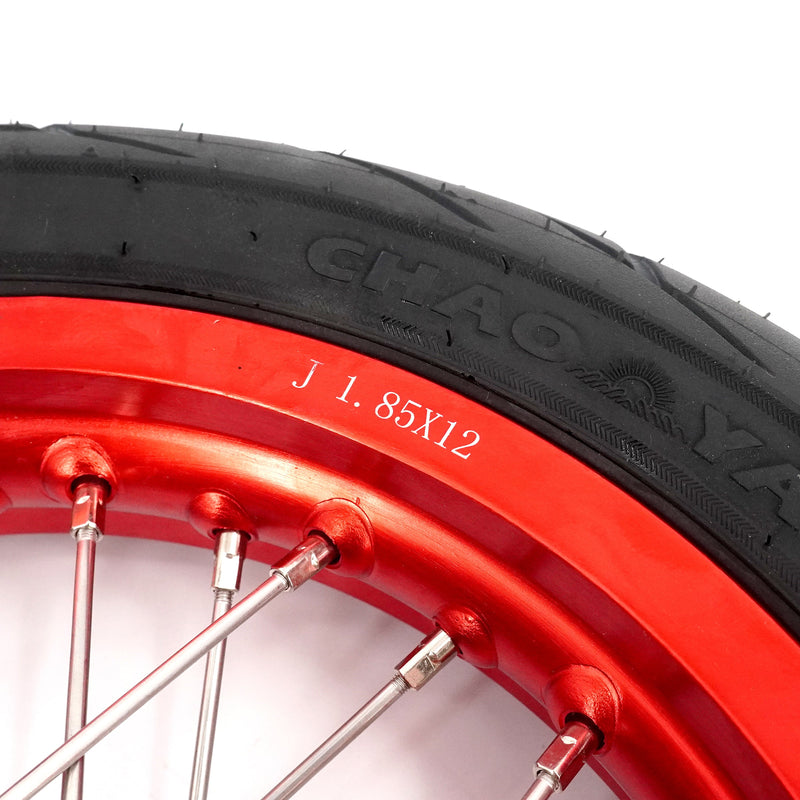 KKE Rawrr Mantis X 2024-2025 1.85*12’‘ & 2.15*12’‘ E-Bike Mini Wheels Kit with Tires Red Rims