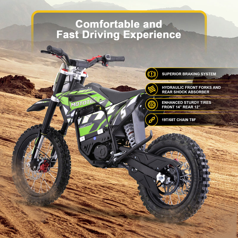 MotoTec 60v 2000w Pro Electric Dirt Bike Lithium