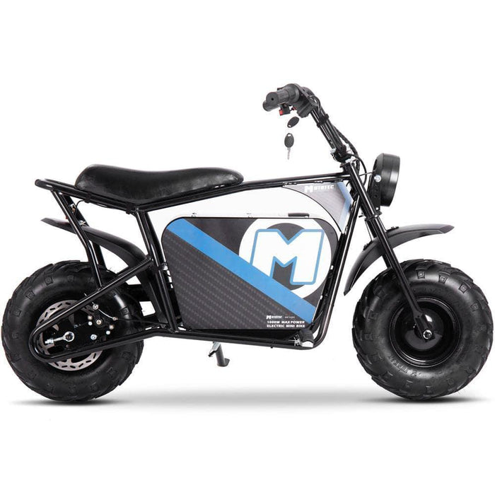 MotoTec 48v 1000w Electric Powered Mini Bike Black - Lithium Powersports
