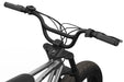 Studio image showing the handlebars and branded stem cap on the SUPER73-ZX in Metallic Aluminum. @color_metallic aluminum