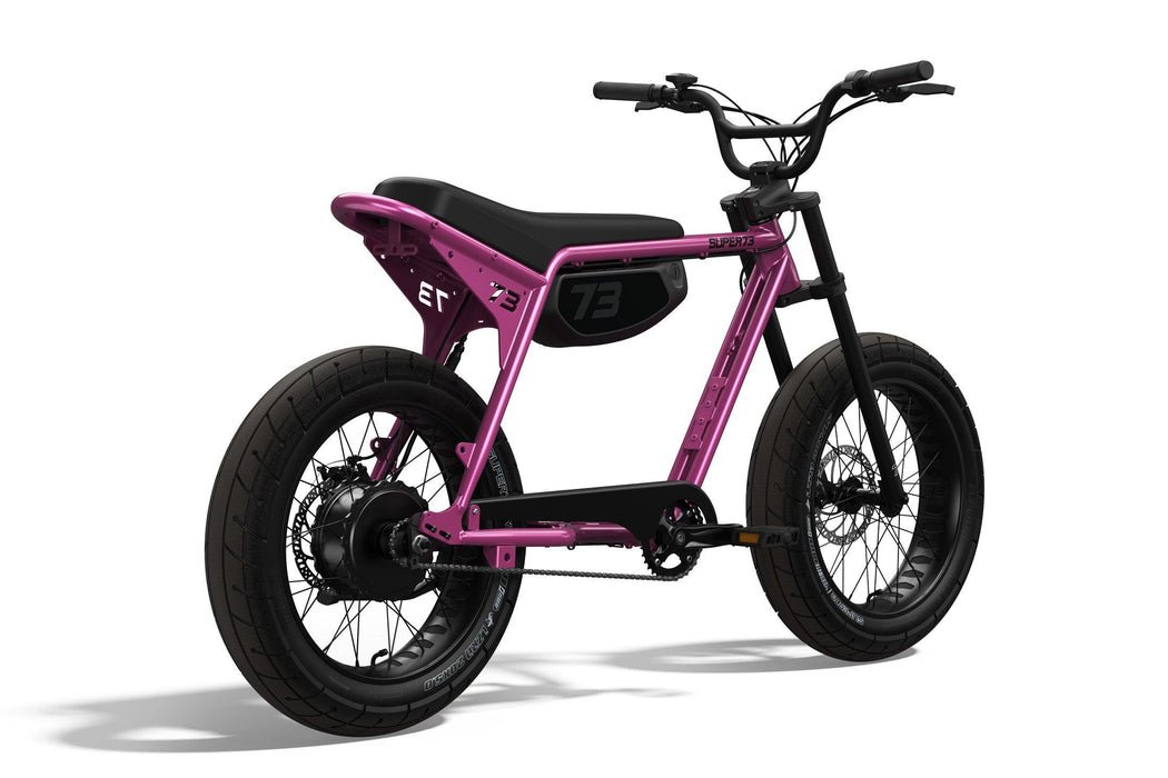Rear view of the SUPER73-ZX in Prickly Pink. @color_prickly pink