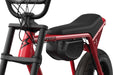 Studio image showing the removable battery and seat on the SUPER73-ZX in Sriracha. @color_sriracha