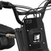 Detail image of the handlebars and headlight on the SUPER73-Z Adventure Core ebike in Sandstorm. @color_sandstorm