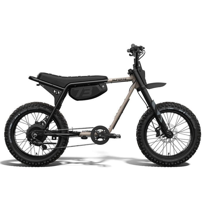 Side view of the SUPER73-Z Adventure Core ebike in Sandstorm. @color_sandstorm
