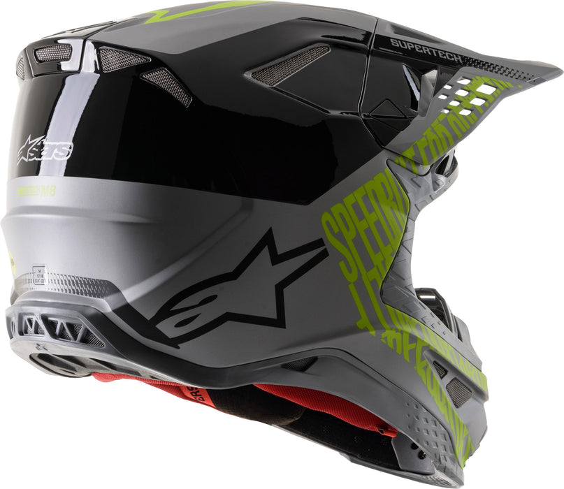 Alpinestars S.tech S-m8 Triple Helmet Silver/black/yellow Fluo