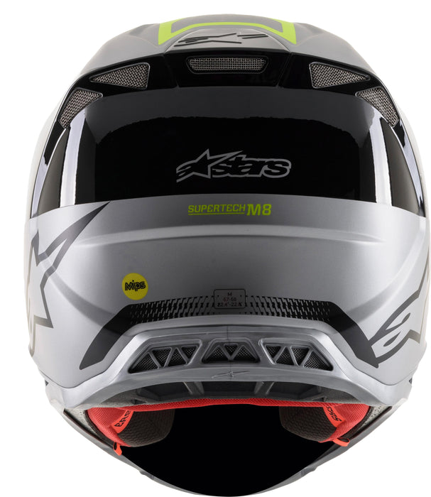 Alpinestars S.tech S-m8 Triple Helmet Silver/black/yellow Fluo