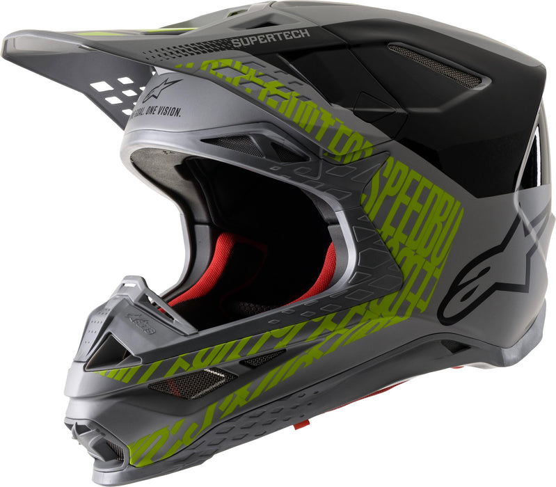 Alpinestars S.tech S-m8 Triple Helmet Silver/black/yellow Fluo