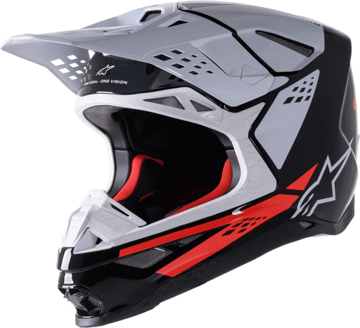 Alpinestars S.Tech S-M8 Factory Helmet Black/white/red Fluo Glossy - Lithium Powersports