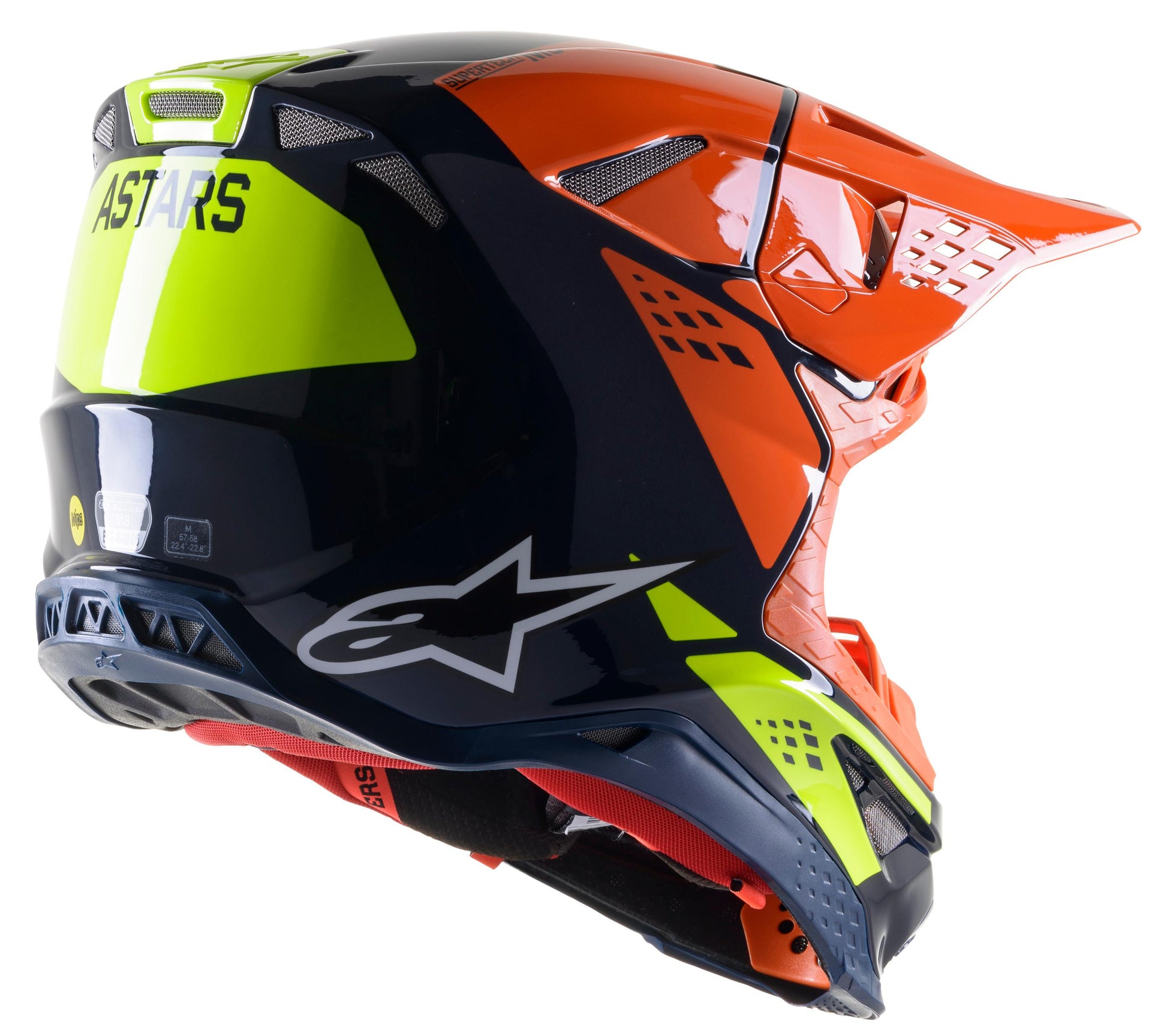 Alpinestars S.Tech S-M8 Factory Helmet Dark Blue/Orange/Yellow Fluo 2x