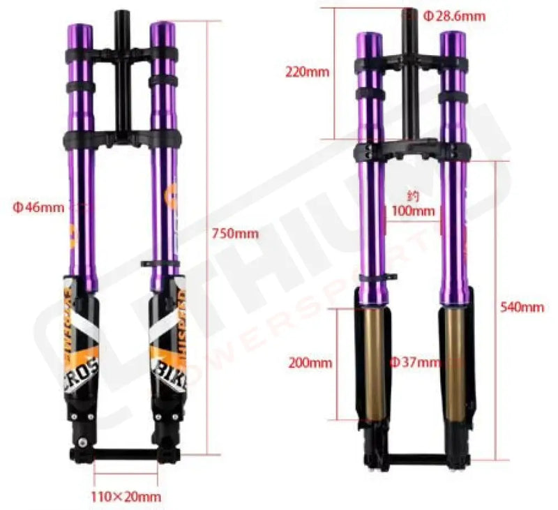 ALX13RC (2.0) FastAce Fork for E-Moto - Purple 60lb - Suspension