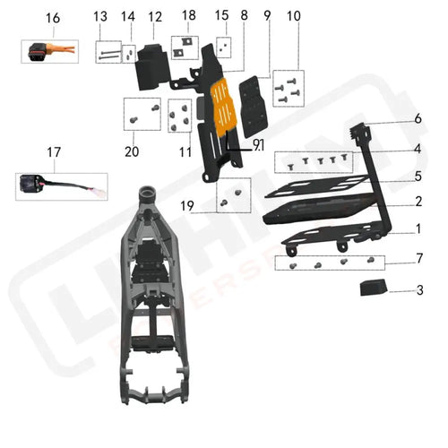 BATTERY PACK HOLDER (MX3 / MX4) - Lithium Powersports