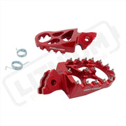 CNC Aluminum Foot Pegs | Talaria MX/ | X3 (XXX) | LBX | E Ride Pro - Red - Footpegs