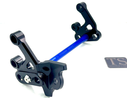 Titanium Surron Custom CNC Aluminum Footpeg Bracket Assembly E-Ride Pro SS and S Black / Blue Footpeg bracket assembly