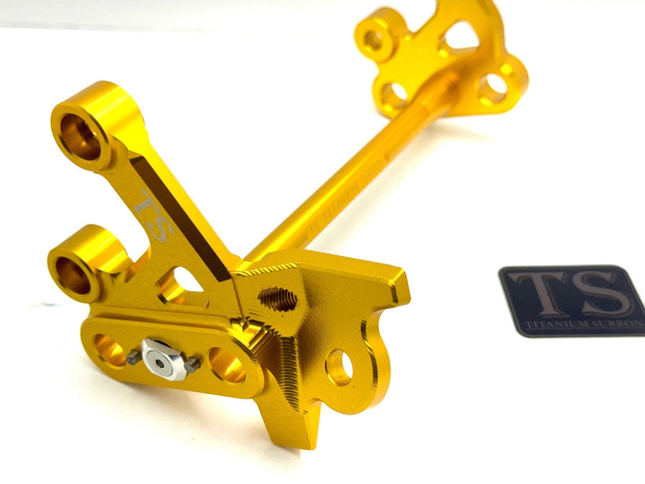 Titanium Surron Custom CNC Aluminum Footpeg Bracket Assembly Surron Gold / Gold Footpeg bracket assembly LBX