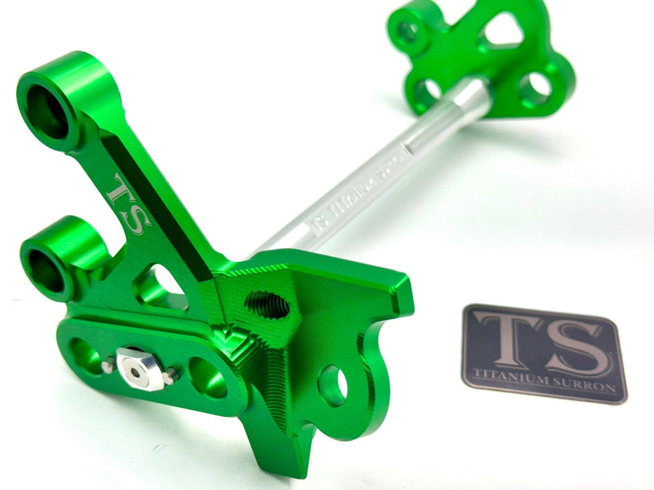Titanium Surron Custom CNC Aluminum Footpeg Bracket Assembly Surron Silver / Green Footpeg bracket assembly LBX
