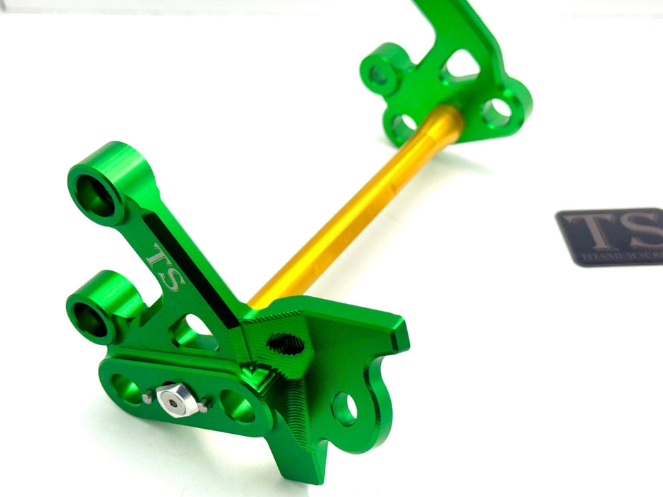 Titanium Surron Custom CNC Aluminum Footpeg Bracket Assembly Surron Gold / Green Footpeg bracket assembly LBX