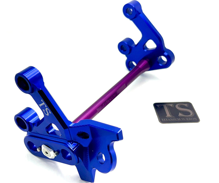 Titanium Surron Custom CNC Aluminum Footpeg Bracket Assembly Surron Purple / Blue Footpeg bracket assembly LBX