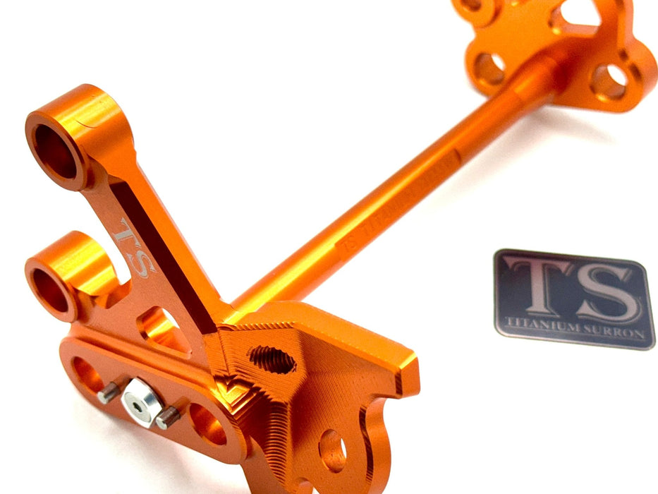 Titanium Surron Custom CNC Aluminum Footpeg Bracket Assembly Surron Burnt Orange / Burnt Orange Footpeg bracket