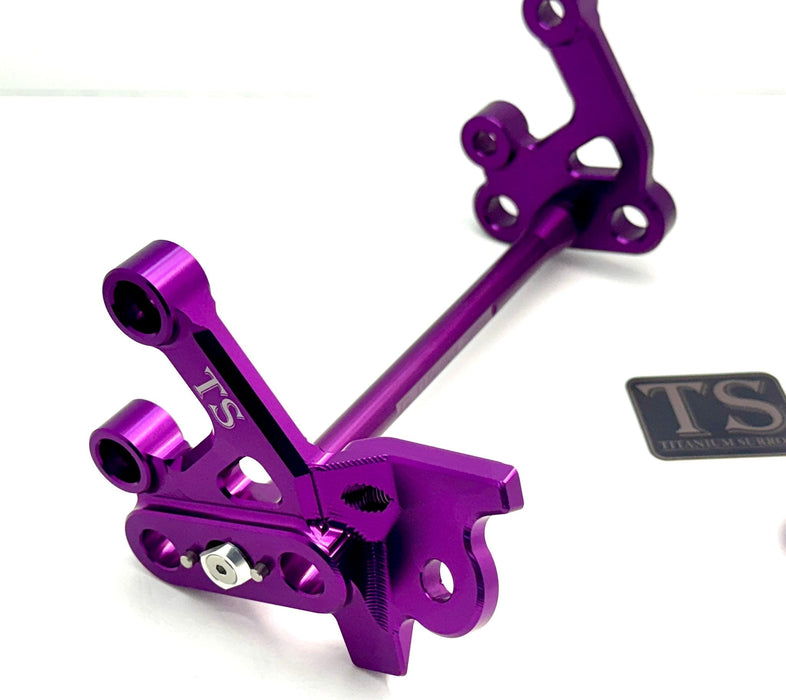 Titanium Surron Custom CNC Aluminum Footpeg Bracket Assembly Surron Purple / Purple Footpeg bracket assembly LBX