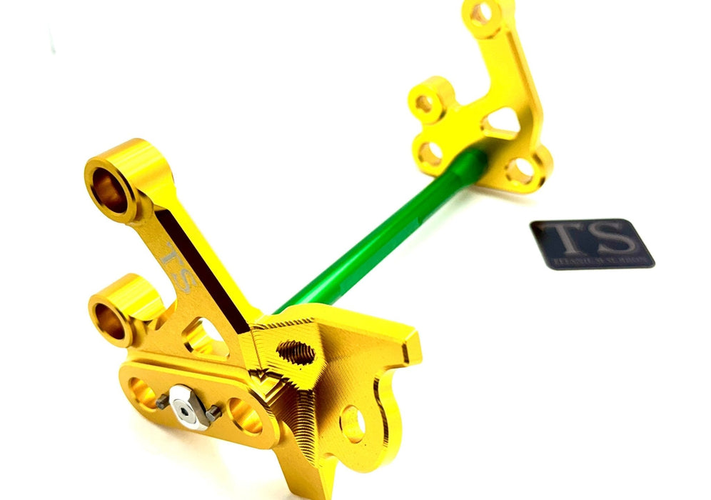 Titanium Surron Custom CNC Aluminum Footpeg Bracket Assembly Surron Green / Gold Footpeg bracket assembly LBX