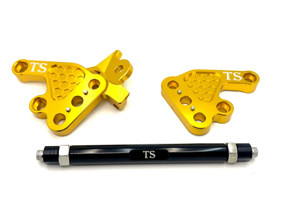 Titanium Surron Custom CNC Aluminum Footpeg Bracket Assembly Talaria MX3 MX4 MX5 Gold / Black Footpeg bracket assembly