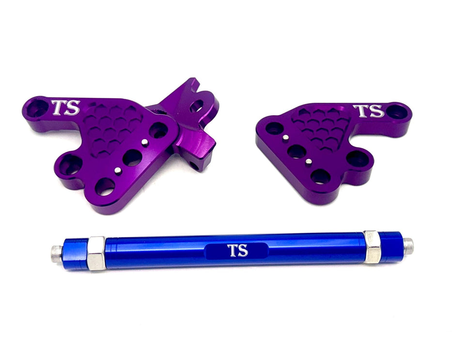 Titanium Surron Custom CNC Aluminum Footpeg Bracket Assembly Talaria MX3 MX4 MX5 Purple / Blue Footpeg bracket assembly
