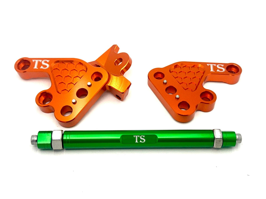 Titanium Surron Custom CNC Aluminum Footpeg Bracket Assembly Talaria MX3 MX4 MX5 Burnt Orange / Green Footpeg bracket
