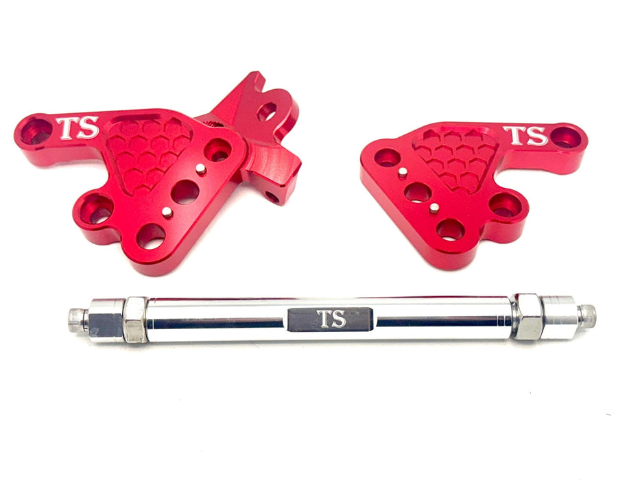 Titanium Surron Custom CNC Aluminum Footpeg Bracket Assembly Talaria MX3 MX4 MX5 Red / Silver Footpeg bracket assembly