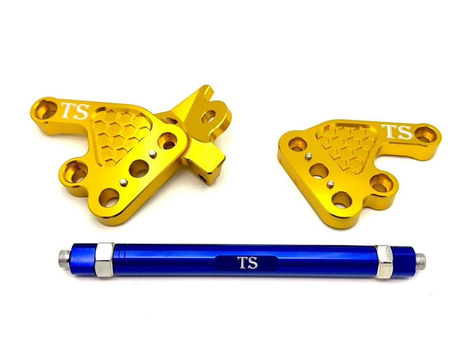 Titanium Surron Custom CNC Aluminum Footpeg Bracket Assembly Talaria MX3 MX4 MX5 Gold / Blue Footpeg bracket assembly