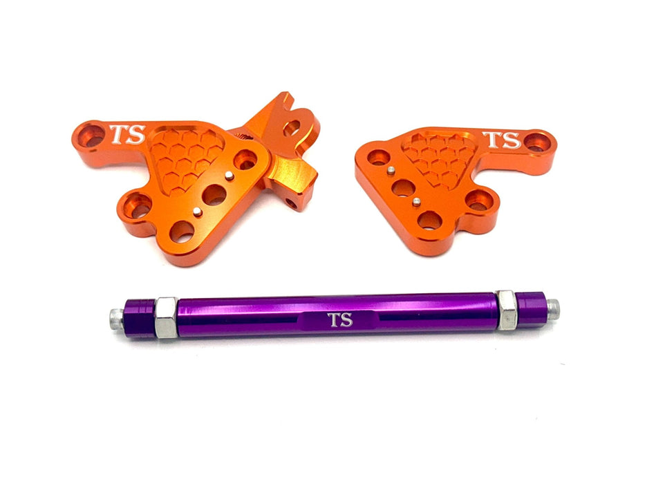 Titanium Surron Custom CNC Aluminum Footpeg Bracket Assembly Talaria MX3 MX4 MX5 Burnt Orange / Purple Footpeg bracket