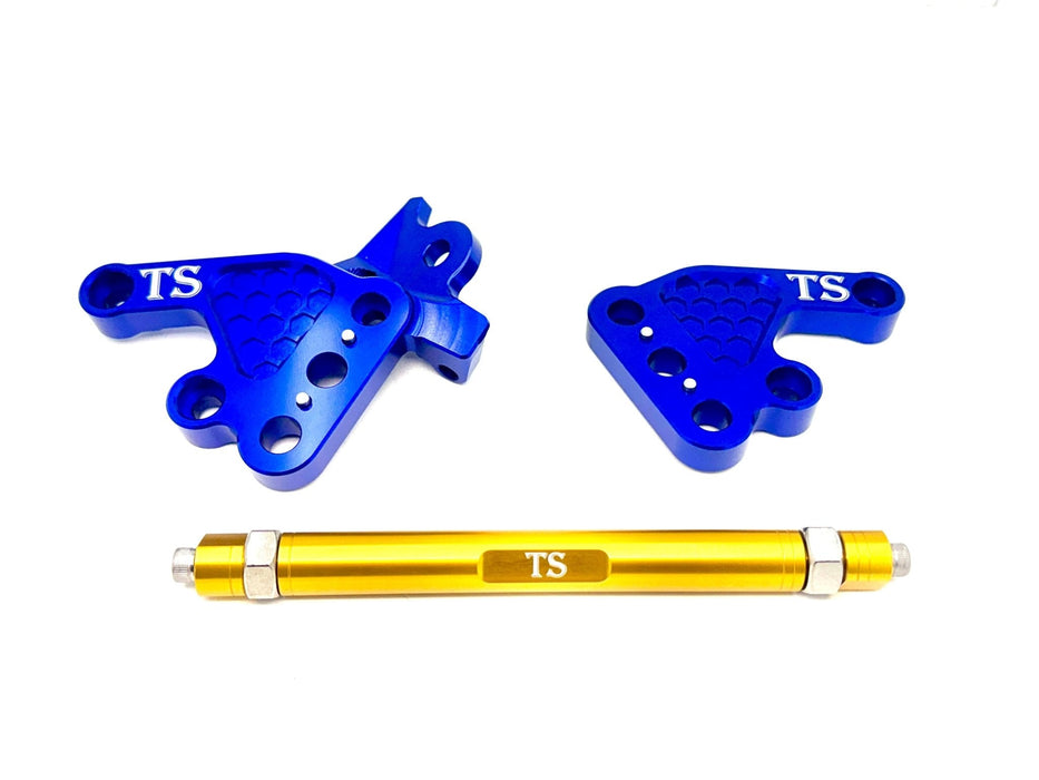 Titanium Surron Custom CNC Aluminum Footpeg Bracket Assembly Talaria MX3 MX4 MX5 Blue / Gold Footpeg bracket assembly